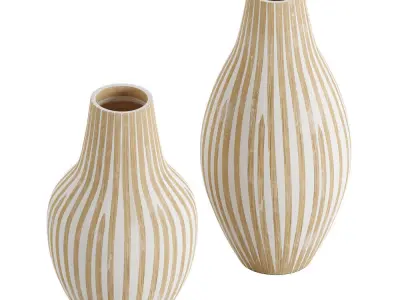 Bamboo Vase Set 3D model