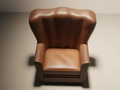 Old Leather Umchair  3D model