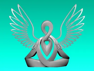 Winged figure - Decor - 3D print 3D print model