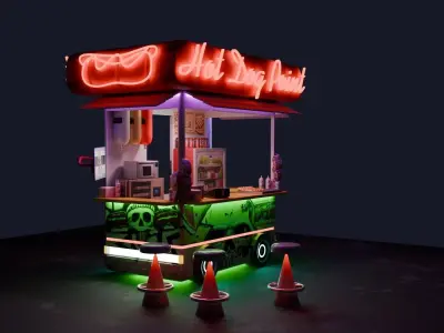 Hot dog cybercar cabin 3d model 3D model
