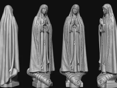 Virgin Fatima - Portugal - CNC - Wood - Metal 3D print model