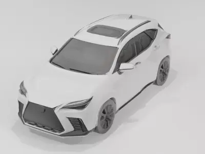Modern Car 3D Model Low Poly PBR Textured Low-poly 3D model