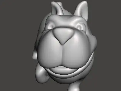 CARTOON PITBULL STATUE MODEL ANIMAL CREATURE WILDLIFE DOG PET 3D print model