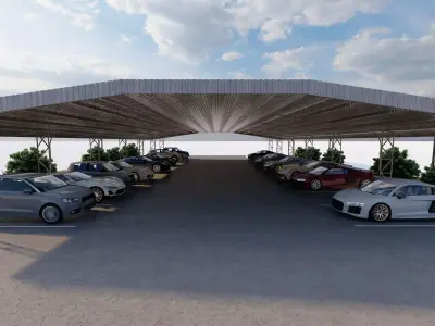 Roof Parking-Parking Lot 3D model get