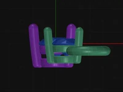 Trio Diamond Necklace Gold Zircon Prong 3 Stone Pendant 3D print model