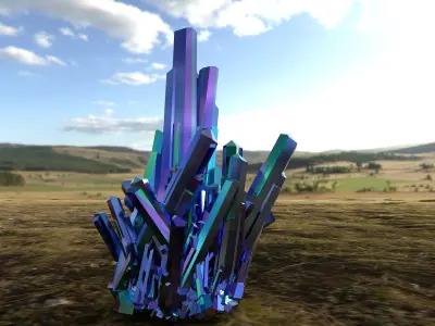 Rainbow Crystals For Game Engine Ready Low-poly 3D model
