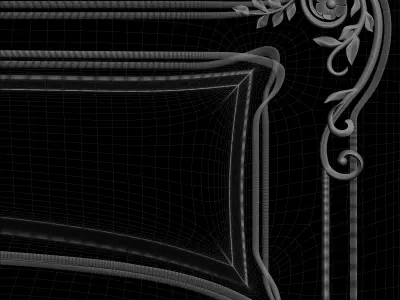 Doors with curls flowers and leaves for CNC machine 3D print model