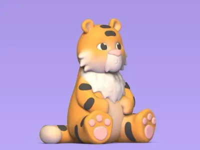 Big Tiger Sitting 3D print model