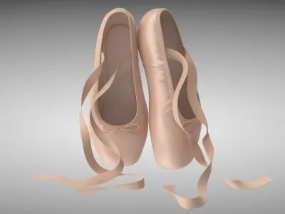Ballet Shoes - Resting Low-poly 3D model