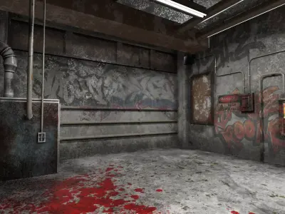 The old  Horror Room 12 Low-poly 3D model