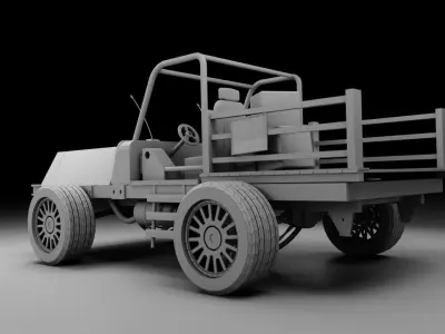 Old Rusted Mini Wagon 3D model