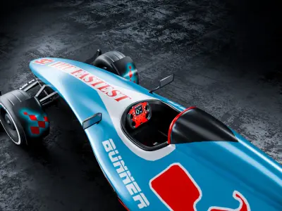 Formula Car High Detail Optimized for Unity and Unreal Low-poly 3D model