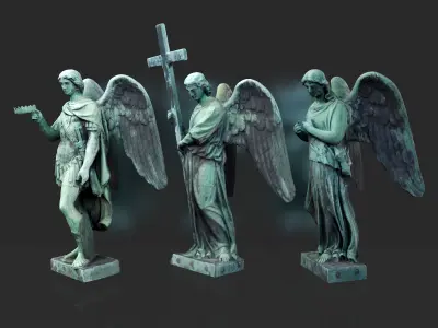 Photogrammetry angels statues 3D model