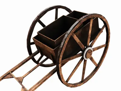 Medieval Cart  Low-poly 3D model by revenge3d