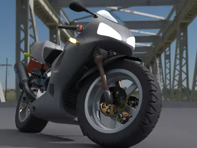 Stylized Motorbike Free 3D model