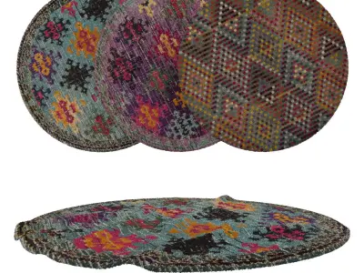 Round Rug Set 241 3D model