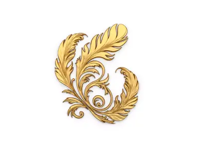 feather decor set wall panel 11 3D model