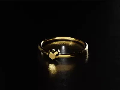 Gold ring Minimal - Womens- OBJ STL Blender File included 3D print model