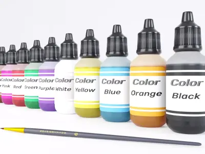 Game Paint Bottle Colors 3D model