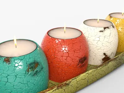 Candle Holder Plate Low-poly 3D model
