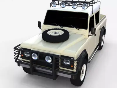 Land Rover Defender 110 Double Cab Pick Up rev 3D model