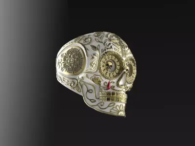 Skull chicano ring 3D print model