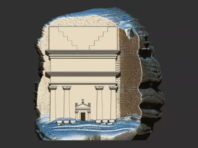Al-Ula Rock Palace Qasr al Farid Madain Saleh 3d model 3D print model