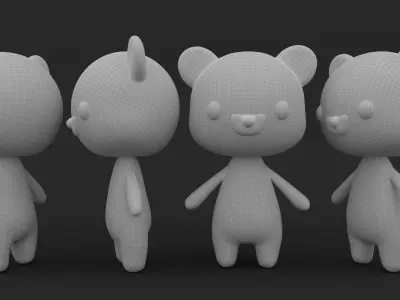 Bear  low poly animated v001  Low-poly 3D model