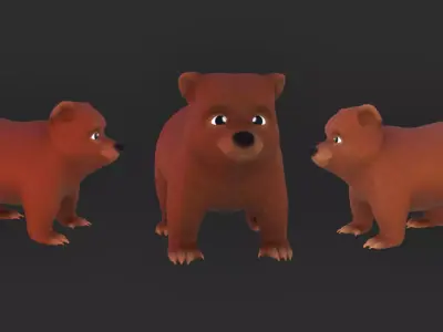 Cartoon Bear 3d Model Low-poly 3D model