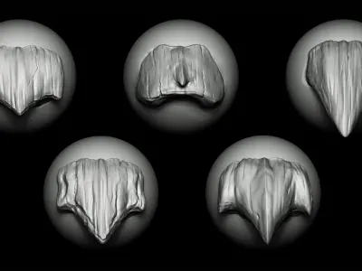 Zbrush and Blender - 20 Scales Brushes 3D model