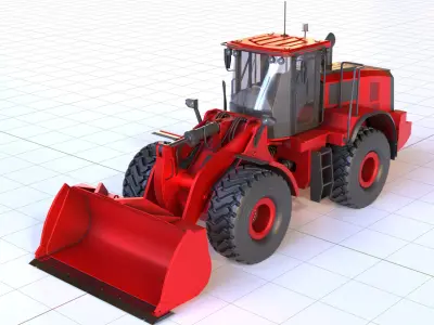 Wheel Fire Engine Red Low-poly 3D model