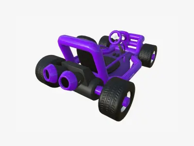 Cartoon Kart H04 Purple - Vehicle Racing Design Low-poly 3D model