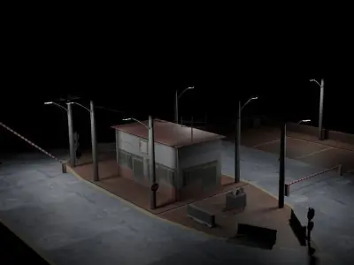 Border crossing Low-poly 3D model