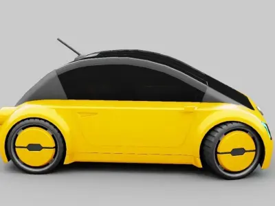 Concept city car  rigged 3D model