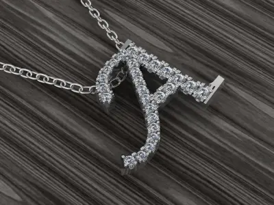 Jewelry Alphabet Pendant A 3D print model