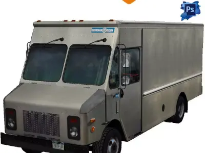 Grumman truck bare metal Low-poly 3D model