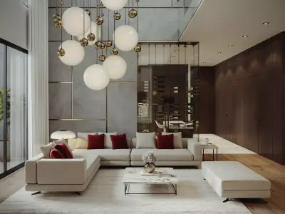 Modern Interior Living and Dining 3ds Max Corona Unreal Engine 5 3D model