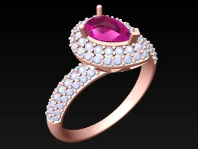 Diamond Ring - Womens Rings - N92230 3D print model