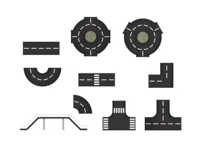 Road and bridge models 3D model