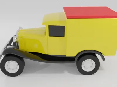 Toy Delivery Truck Low-poly 3D model