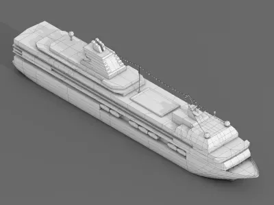 Two Lowpolygonal 3D Models of Cruise Liner Ships Low-poly 3D model