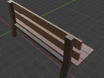 Low Poly Bench 3D model wooden Free low-poly 3D model
