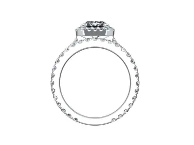 Bridal Set Engagement Ring  With Shadow Band Model- CC95 3D print model