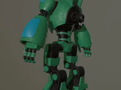 Robot Green Low-poly 3D model