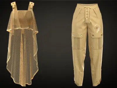 Set of top and pants 3D model