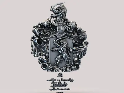 coat of arms lion 3D print model