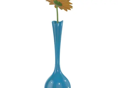 gerbera in vase 3D model