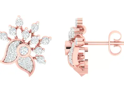 Women Earrings 3dm STL OBJ FBX Renders Details 3D print model 13