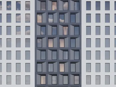 Modern building fasade 4 3D model