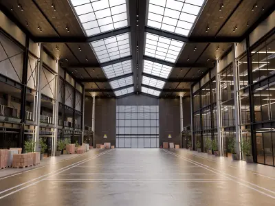 Modern Warehouse - Office 3D Model - blend - fbx - obj 3D model